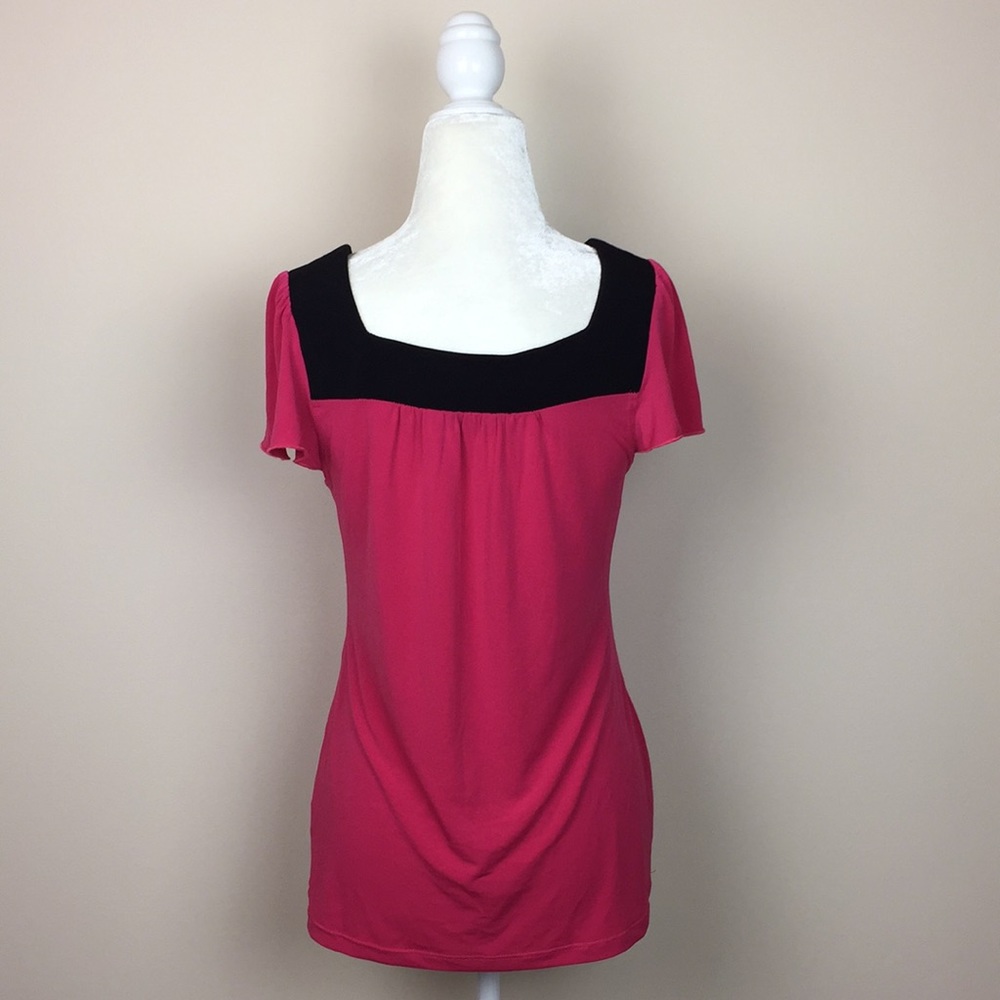 Ab Studio - Square Neck Flutter Sleeve Blouse - image 6